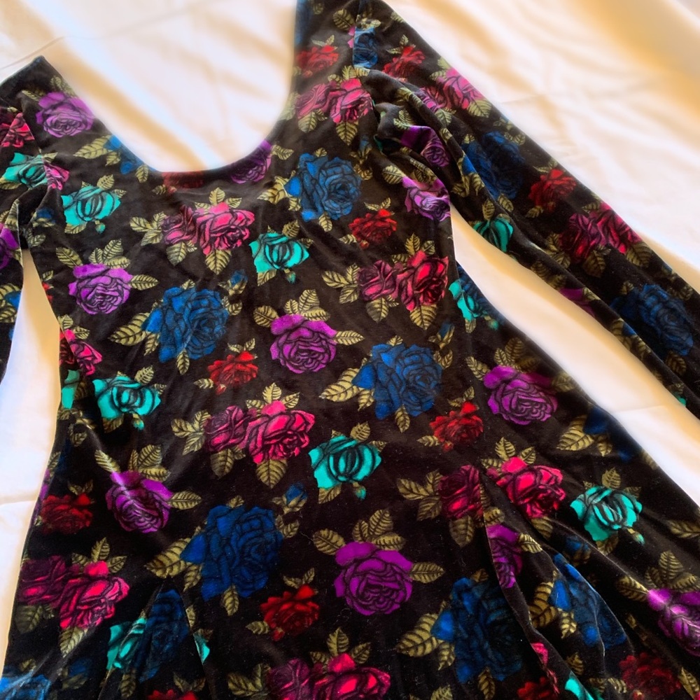 Betsey Johnson velvet rose swing dress